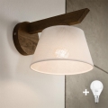 Brilagi - LED Fali lámpa ANTHONY 1xE14/40W/230V tölgy dió/fehér