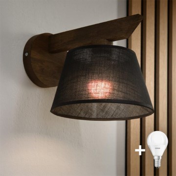 Brilagi - LED Fali lámpa ANTHONY 1xE14/40W/230V tölgy dió/fekete