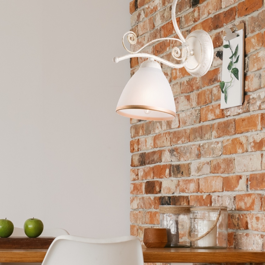 Brilagi - LED fali lámpa ANTICO 1xE27/60W/230V fehér patina