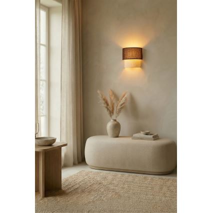 Brilagi - LED fali lámpa BOHO ECO 1xE27/10W/230V barna/krémszínű