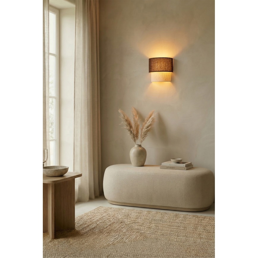 Brilagi - LED fali lámpa BOHO ECO 1xE27/10W/230V barna/krémszínű