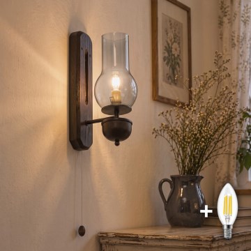 BRILAGI - LED fali lámpa COTTAGE 1xE14/40W/230V bükk/füstszürke