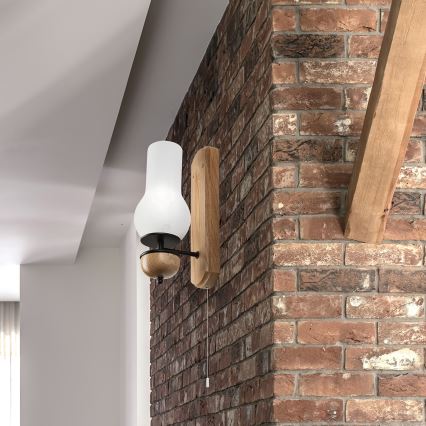 Brilagi - LED Fali lámpa COTTAGE 1xE14/40W/230V tölgy/fehér