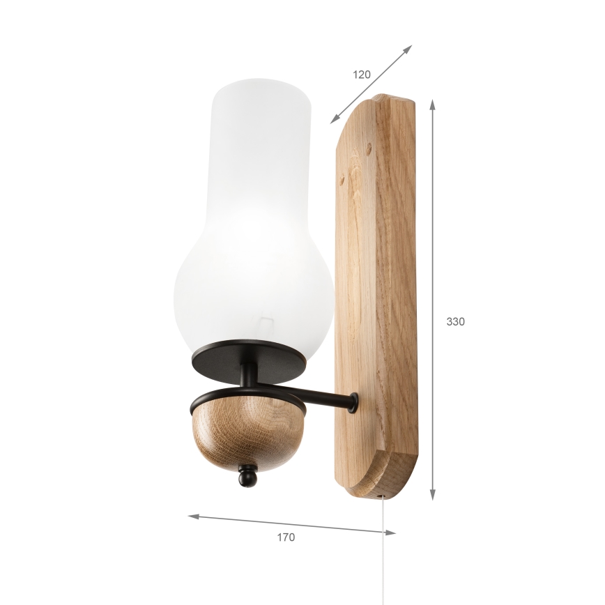 Brilagi - LED Fali lámpa COTTAGE 1xE14/40W/230V tölgy/fehér