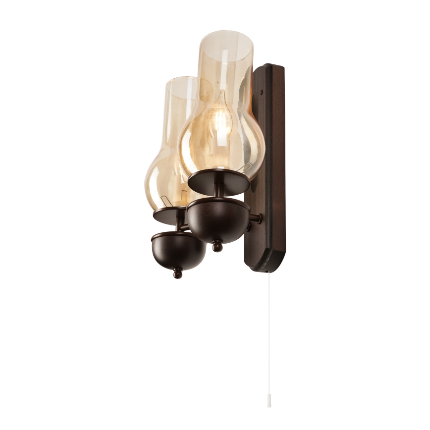 Brilagi - LED Fali lámpa COTTAGE 2xE14/40W/230V bükkfa/barna