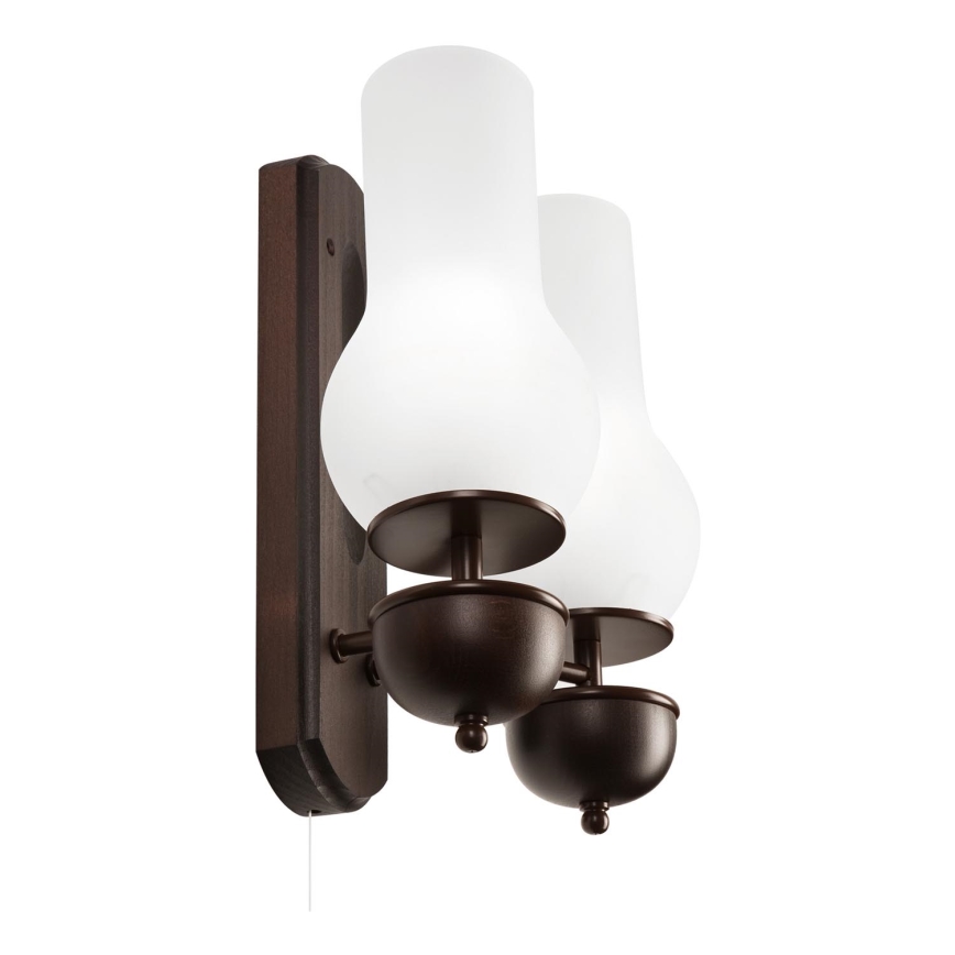 Brilagi - LED Fali lámpa COTTAGE 2xE14/40W/230V bükkfa/fehér