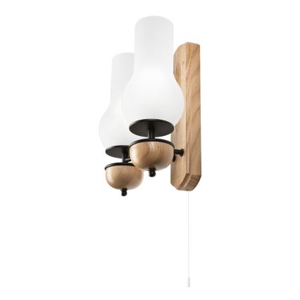 Brilagi - LED Fali lámpa COTTAGE 2xE14/40W/230V tölgy/fehér