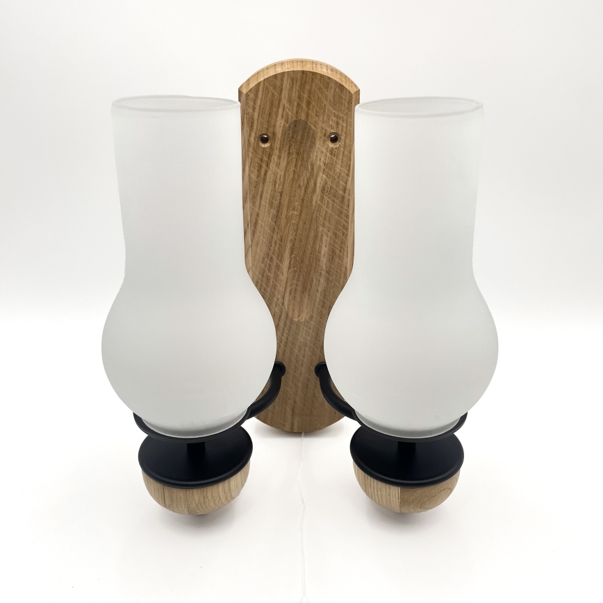 Brilagi - LED Fali lámpa COTTAGE 2xE14/40W/230V tölgy/fehér