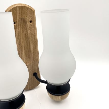 Brilagi - LED Fali lámpa COTTAGE 2xE14/40W/230V tölgy/fehér