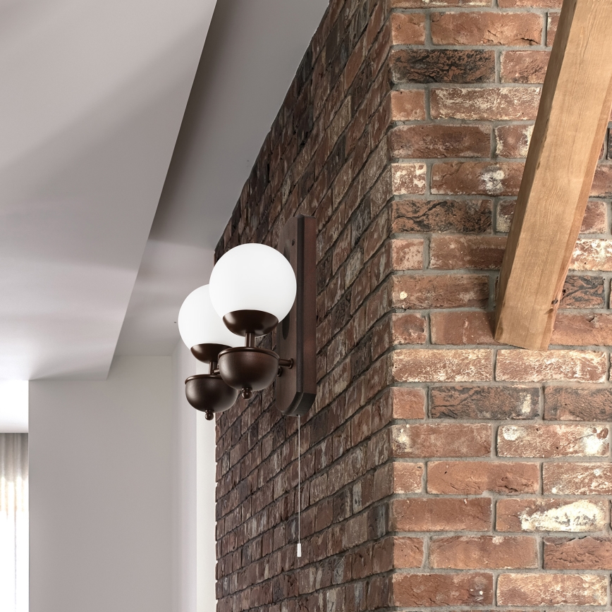 Brilagi - LED Fali lámpa COTTAGE 2xG9/40W/230V bükkfa/fehér