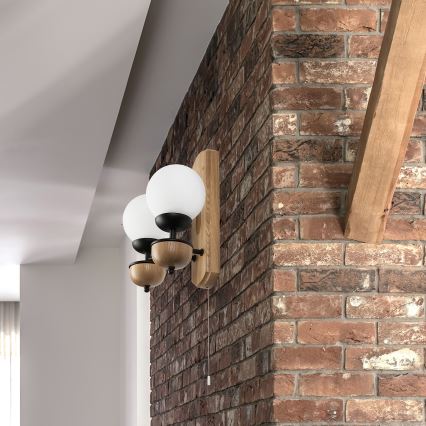 Brilagi - LED Fali lámpa COTTAGE 2xG9/40W/230V tölgy/fehér