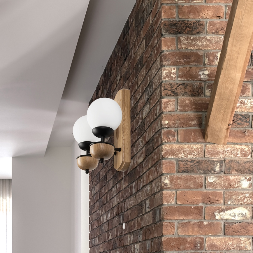 Brilagi - LED Fali lámpa COTTAGE 2xG9/40W/230V tölgy/fehér