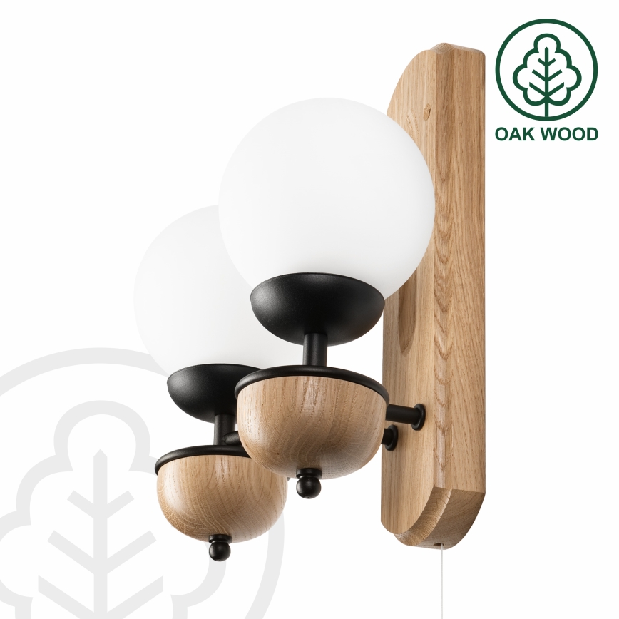 Brilagi - LED Fali lámpa COTTAGE 2xG9/40W/230V tölgy/fehér