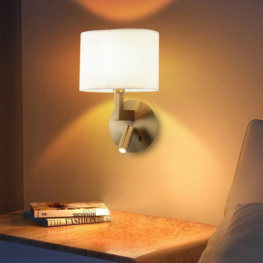 Brilagi - LED Fali lámpa DAYA 1xE14/40W/230V + LED/3W fehér/matt króm