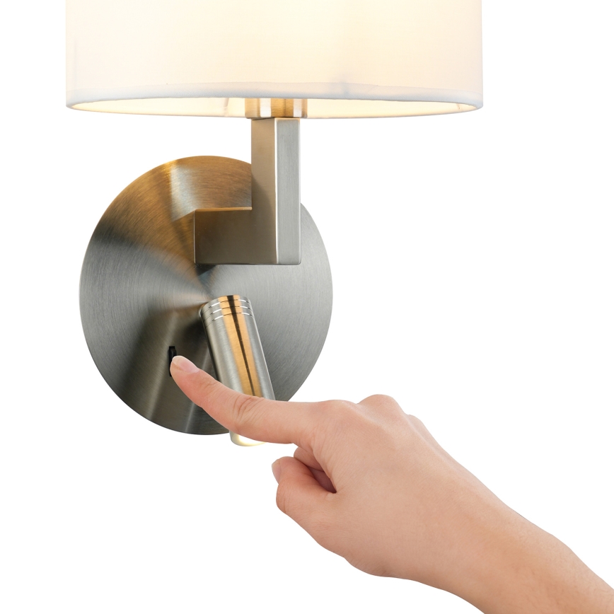 Brilagi - LED Fali lámpa DAYA 1xE14/40W/230V + LED/3W fehér/matt króm