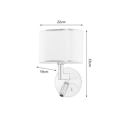 Brilagi - LED Fali lámpa DAYA 1xE14/40W/230V + LED/3W fehér/matt króm