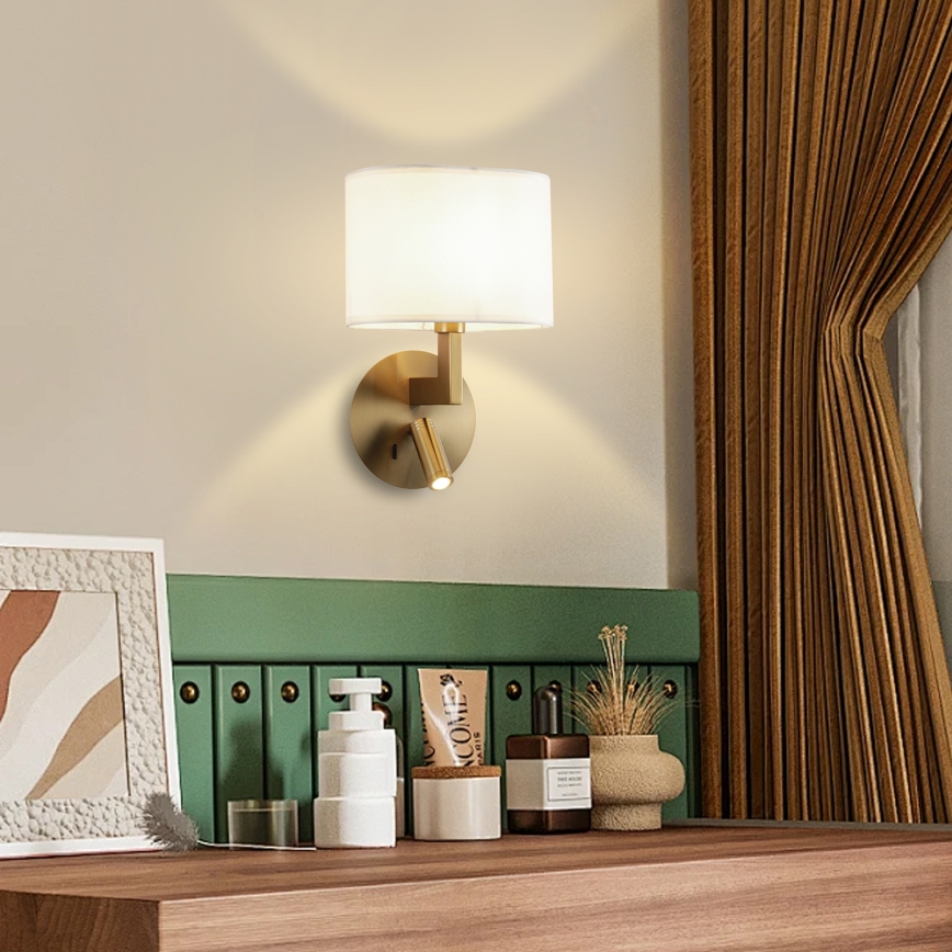 Brilagi - LED Fali lámpa DAYA 1xE14/40W/230V + LED/3W krémes/arany