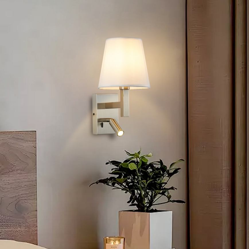 Brilagi - LED Fali lámpa DEYA 1xE14/40W/230V + LED/3W fehér/matt króm