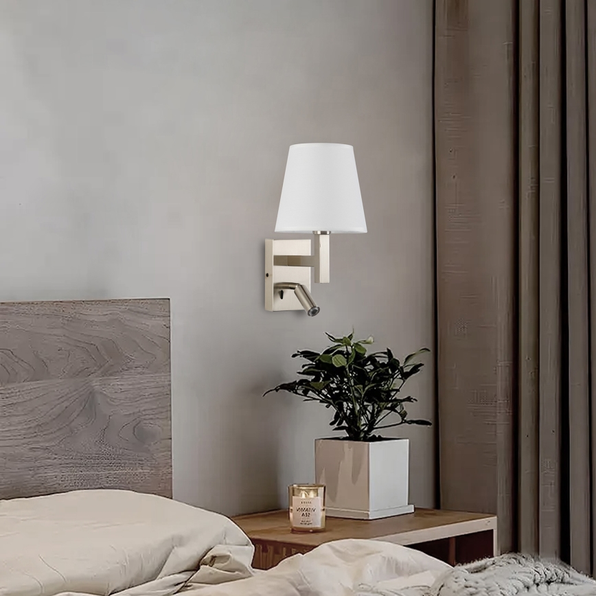 Brilagi - LED Fali lámpa DEYA 1xE14/40W/230V + LED/3W fehér/matt króm