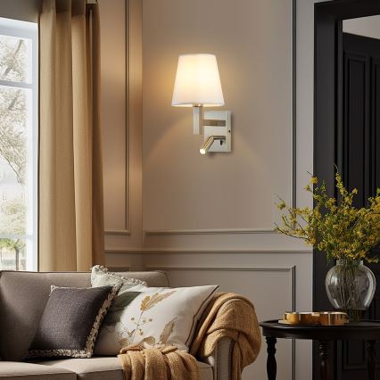 Brilagi - LED Fali lámpa DEYA 1xE14/40W/230V + LED/3W fehér/matt króm