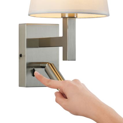 Brilagi - LED Fali lámpa DEYA 1xE14/40W/230V + LED/3W fehér/matt króm