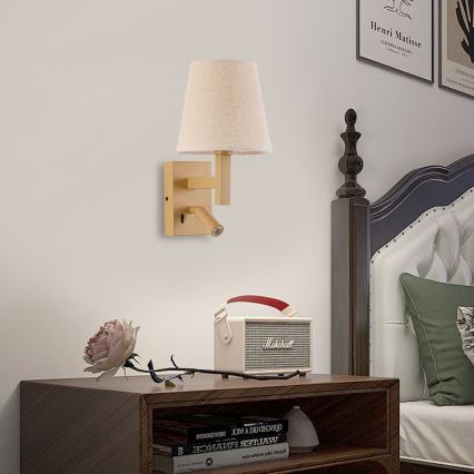 Brilagi - LED Fali lámpa DEYA 1xE14/40W/230V + LED/3W len/arany