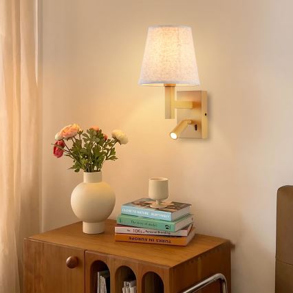 Brilagi - LED Fali lámpa DEYA 1xE14/40W/230V + LED/3W len/arany