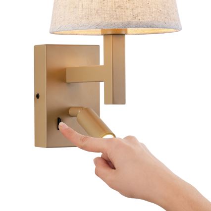 Brilagi - LED Fali lámpa DEYA 1xE14/40W/230V + LED/3W len/arany