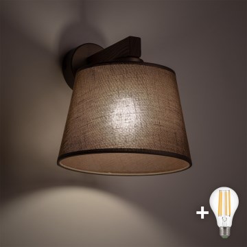 BRILAGI - LED fali lámpa LATTE 1xE27/15W/230V fenyő/barna