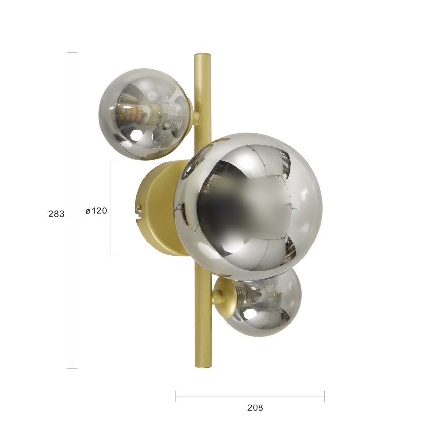 Brilagi - LED Fali lámpa MILLA 3xG9/3W/230V arany/füstös