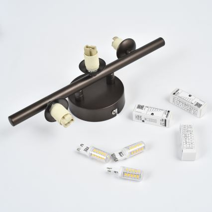 Brilagi - LED fali lámpa MILLA 3xG9/3W/230V barna/füstös barna