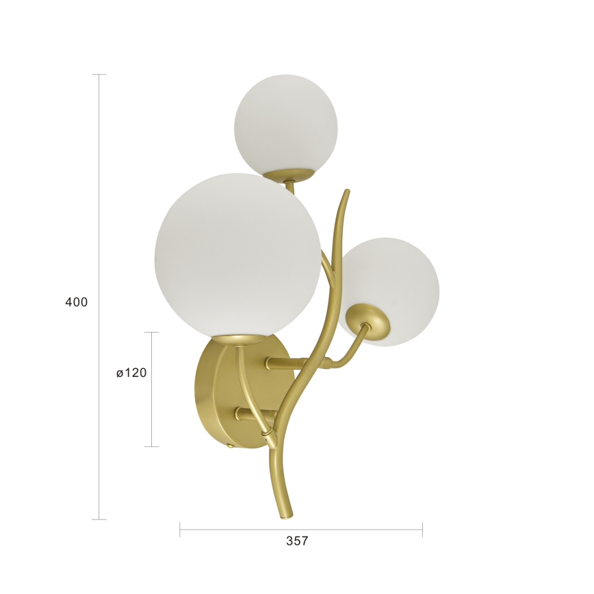 Brilagi - LED Fali lámpa MISTEL 3xG9/3W/230V arany/fehér