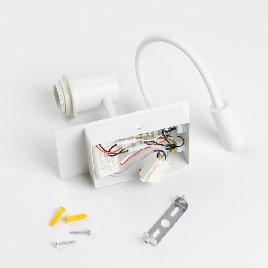Brilagi - LED Rugalmas fali lámpa NUBILA 1xE27/25W/230V + LED/3W fehér/krémes