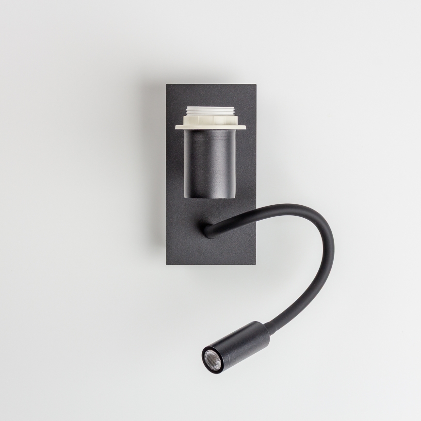 Brilagi - LED Rugalmas fali lámpa NUBILA 1xE27/25W/230V + LED/3W fekete/világosbarna