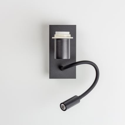 Brilagi - LED Rugalmas fali lámpa NUBILA 1xE27/25W/230V + LED/3W fekete/világosbarna