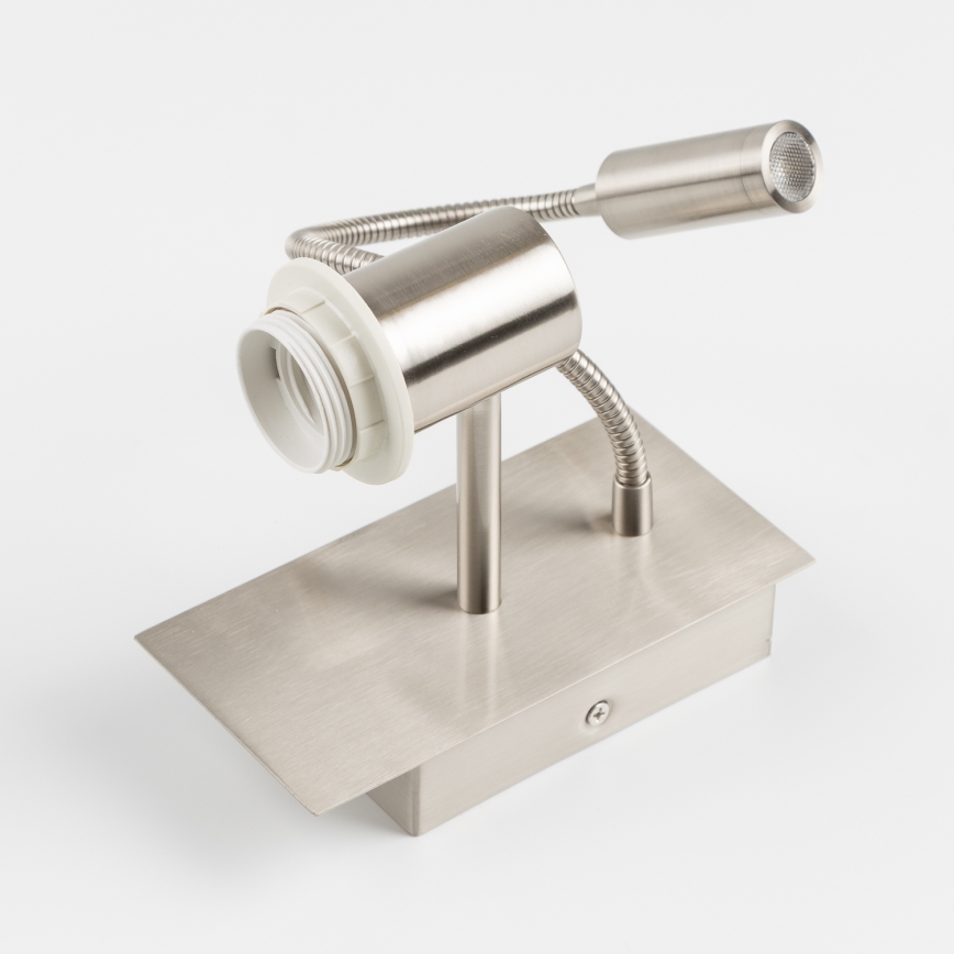 Brilagi - LED Rugalmas fali lámpa NUBILA 1xE27/25W/230V + LED/3W matt króm/fehér