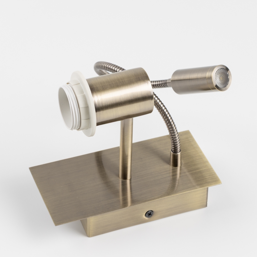 Brilagi - LED Rugalmas fali lámpa NUBILA 1xE27/25W/230V + LED/3W réz/fekete