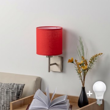 BRILAGI - LED fali lámpa NUBILA 1xE27/60W/230V matt króm/piros