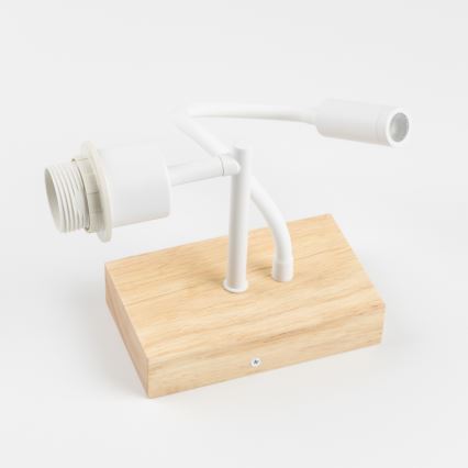 Brilagi - LED flexibilis fali lámpa NUBILA WOOD 1xE27/25W/230V + LED/3W tölgy/fehér/világosszürke