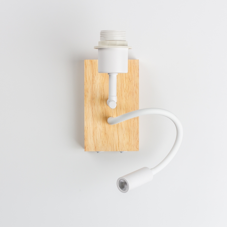 Brilagi - LED Rugalmas fali lámpa NUBILA WOOD 1xE27/25W/230V + LED/3W tölgy/fekete