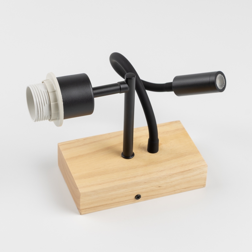 Brilagi - LED Rugalmas fali lámpa NUBILA WOOD 1xE27/25W/230V + LED/3W tölgy/zöld
