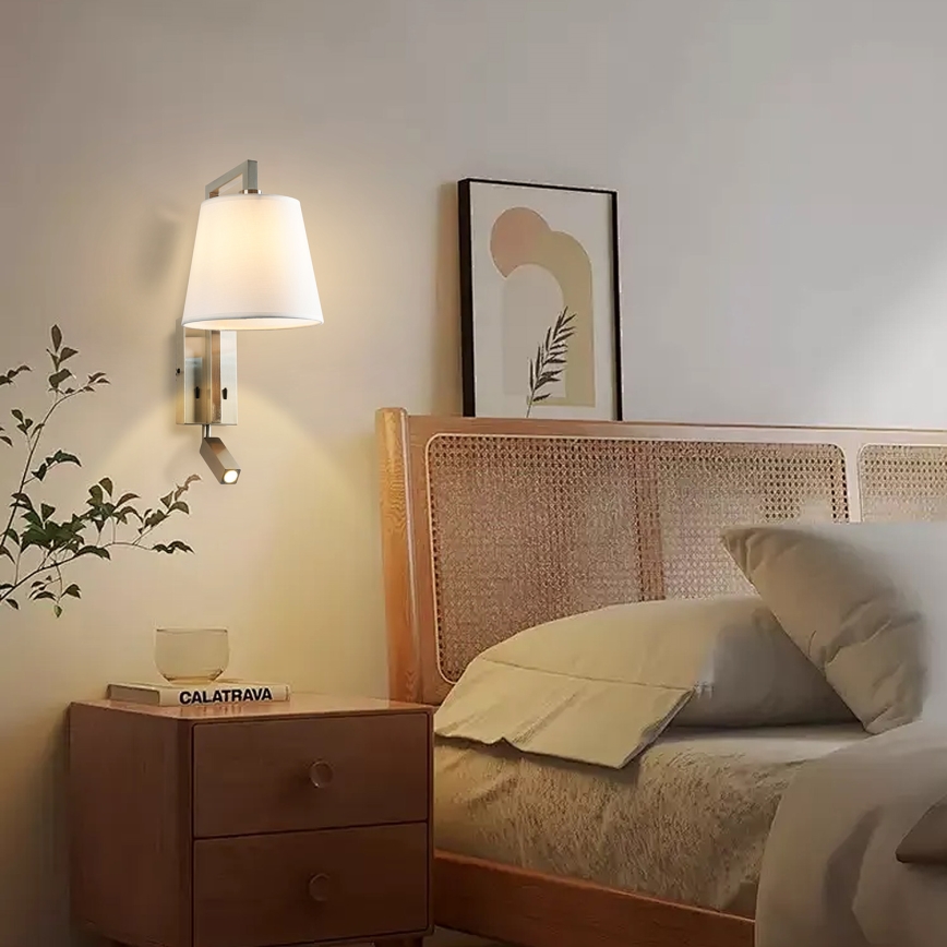 Brilagi - LED Fali lámpa RAYA 1xE14/40W/230V + LED/3W fehér/matt króm