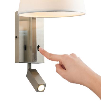 Brilagi - LED Fali lámpa RAYA 1xE14/40W/230V + LED/3W fehér/matt króm