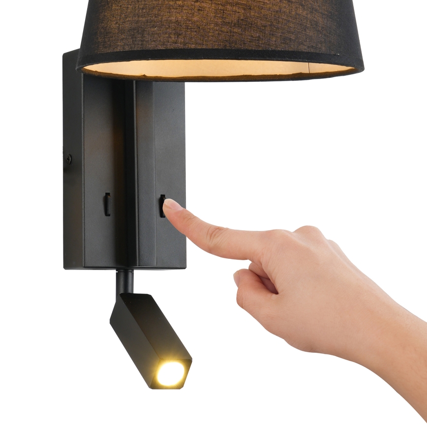 Brilagi - LED Fali lámpa RAYA 1xE14/40W/230V + LED/3W fekete