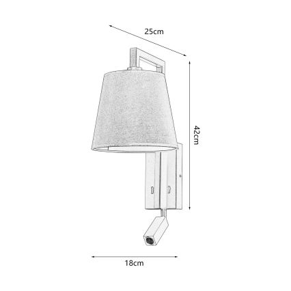Brilagi - LED Fali lámpa RAYA 1xE14/40W/230V + LED/3W fekete