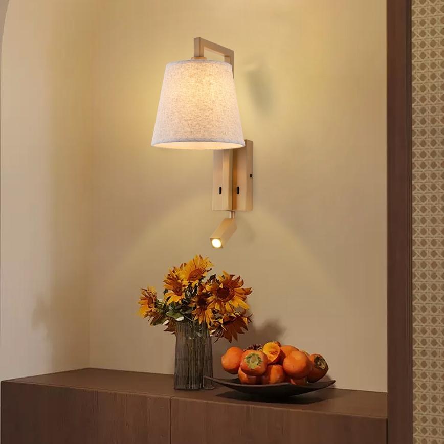 Brilagi - LED Fali lámpa RAYA 1xE14/40W/230V + LED/3W len/bézs