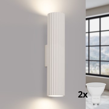 Brilagi - LED fali lámpatest CRESTO 2xGU10/10W/230V 30 cm krémszínű