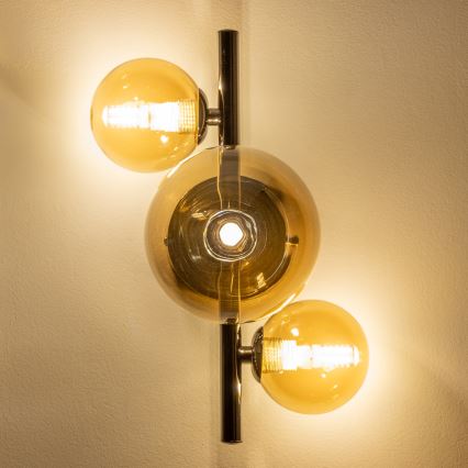 Brilagi - LED fali lámpatest MILLA 3xG9/3W/230V fekete króm/arany