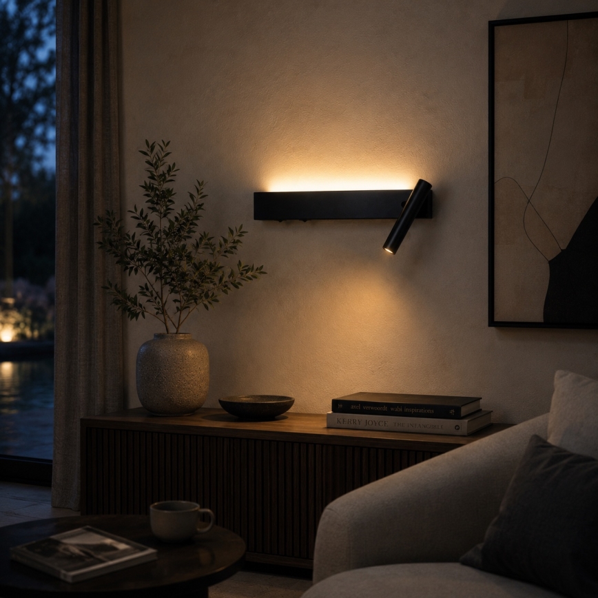 Brilagi - LED fali spotlámpa ARLIX LED/3W/230V + LED/7W fekete CRI 90
