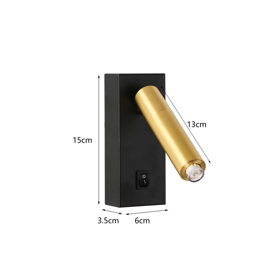 Brilagi - LED Fali spotlámpa MAYA 1xG9/7W/230V fekete/arany